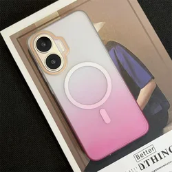 Slim Gradient Matte Translucent Shockproof PC Case with Wireless Charging Compatibility - Poco F7 (Gradient Pink)