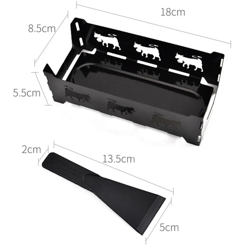 Metal Carbon Steel Mini Cheese Raclette Non-stick Coating Candles Heated Baking Tray Foldable Handle with Spatula Cook Set