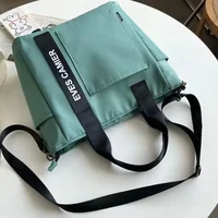 New Casual Large Capacity Tote Bag – Waterproof Nylon & Canvas Shoulder Handbag, Simple Fashion Messenger Bag for Schoolgirls - Image 4