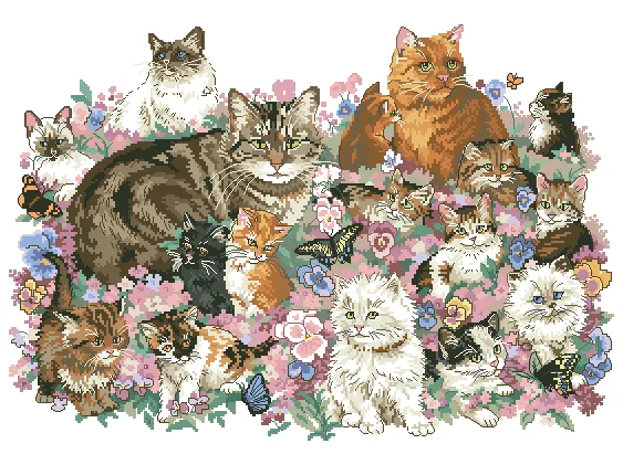 

Набор для вышивки крестиком 14 карат 18 карат 25 карат Набор для вышивки крестиком «сделай сам» нитки DMC для рукоделия тусклый Шарм 72428-cat 60-44