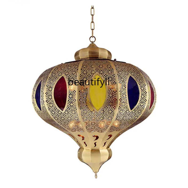 

yj All Copper Chandelier Arab Southeast Asian Style Art Chandelier Restaurant Lamps