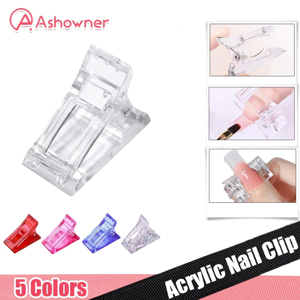 5Pcs Nail Tip Clips, Polygel Nail Forms Nail Extension Gel Quick Building  Nail Tips Nail Clamps Polygel Nail Kit for False Nail Tips Manicure Nail  Art Tools 5 Pcs Clear