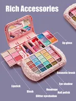 Kids Beauty Toys Makeup Kit Little Bag Washable Pretend Play Cosmetic Set Toys with Mirror Non-Toxic & Safe Birthday Gifts Girl 4