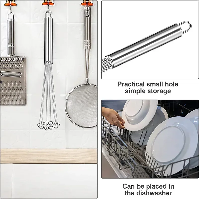 12inch Stainless Steel Ball Whisk Wire Egg Whisk Kitchen Whisks for Cooking Blending Whisking Beating Egg Mixer Baking Tool egg beater,rotary whisk,electric whisk,handheld electric whisk,balloon wire whisk,ball whisk,wire whisk,dough whisk