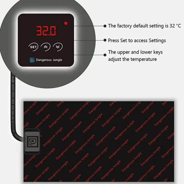 Reptiles Supplies Adjustable Reptiles Heat Mat Variable Frequency Temperature Control Heating Pad for Turtle Keep warm 5