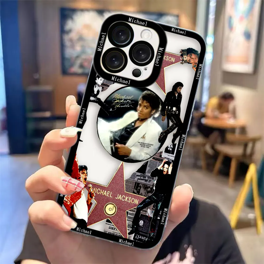 Transparent Phone Case with Michael Jackson Dancer Design
