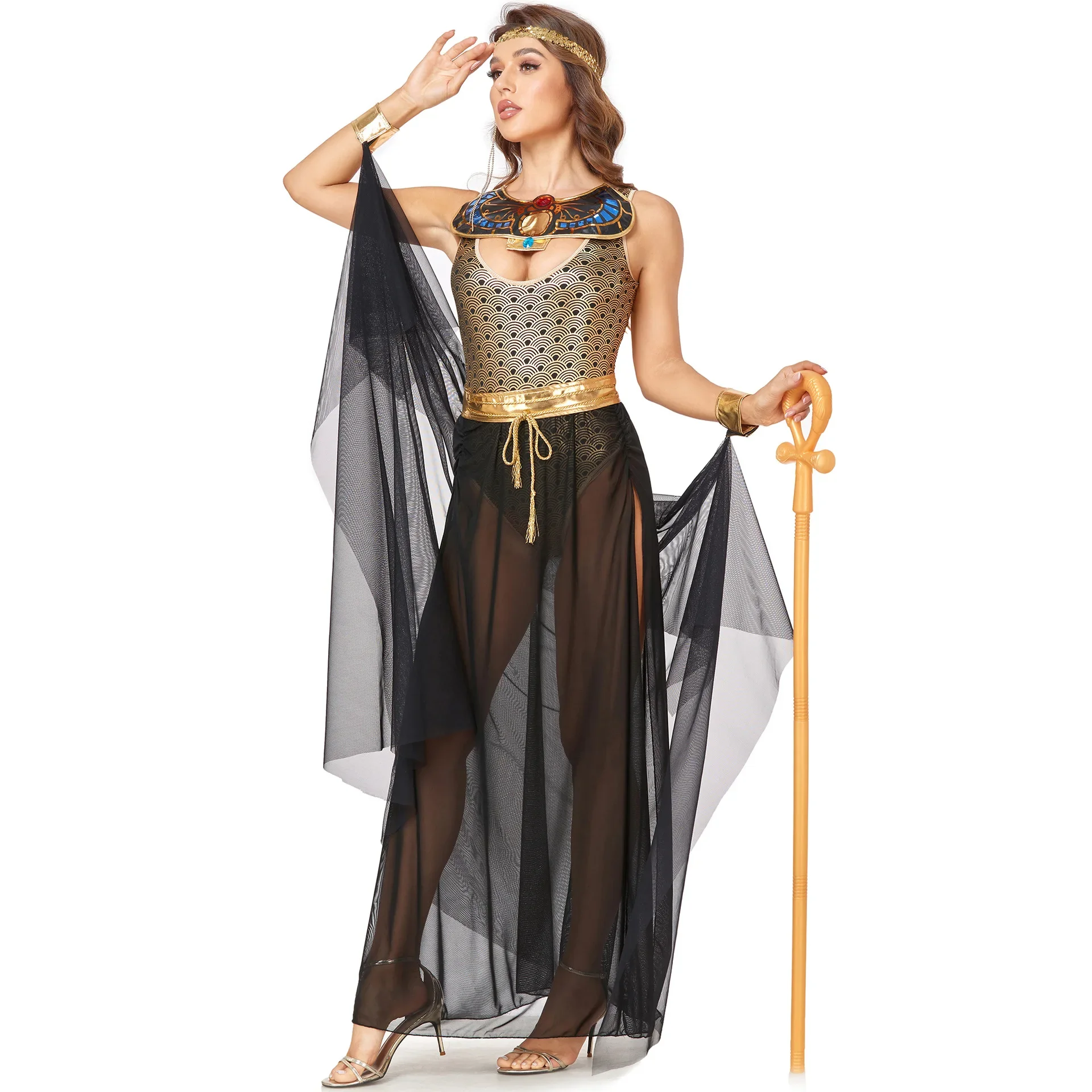 Sexy Lady Carnival Egypt Pharaoh Cleopatra Costume Adult Ancient Egypt Queen Cosplay Halloween Fancy Party Dress