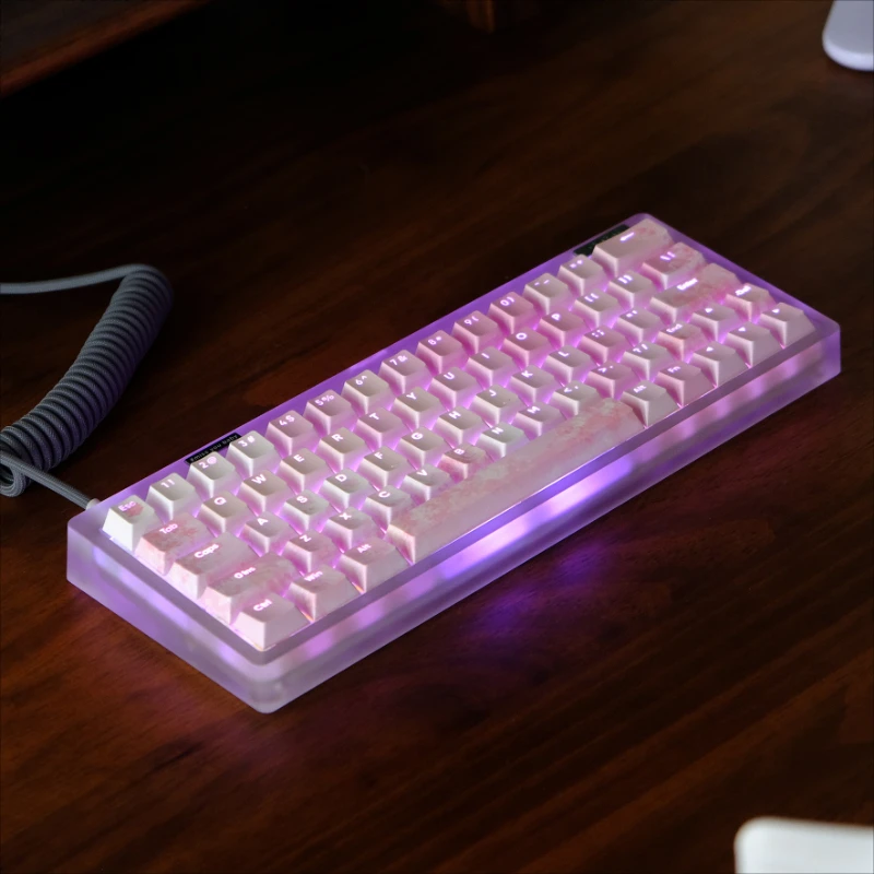 Echome-cherry Blossom Tema Keycap Rosa Criativo Pbt Tintura-sublimação Cap Teclado Perfil Teclado Mecânico - Imagem 3