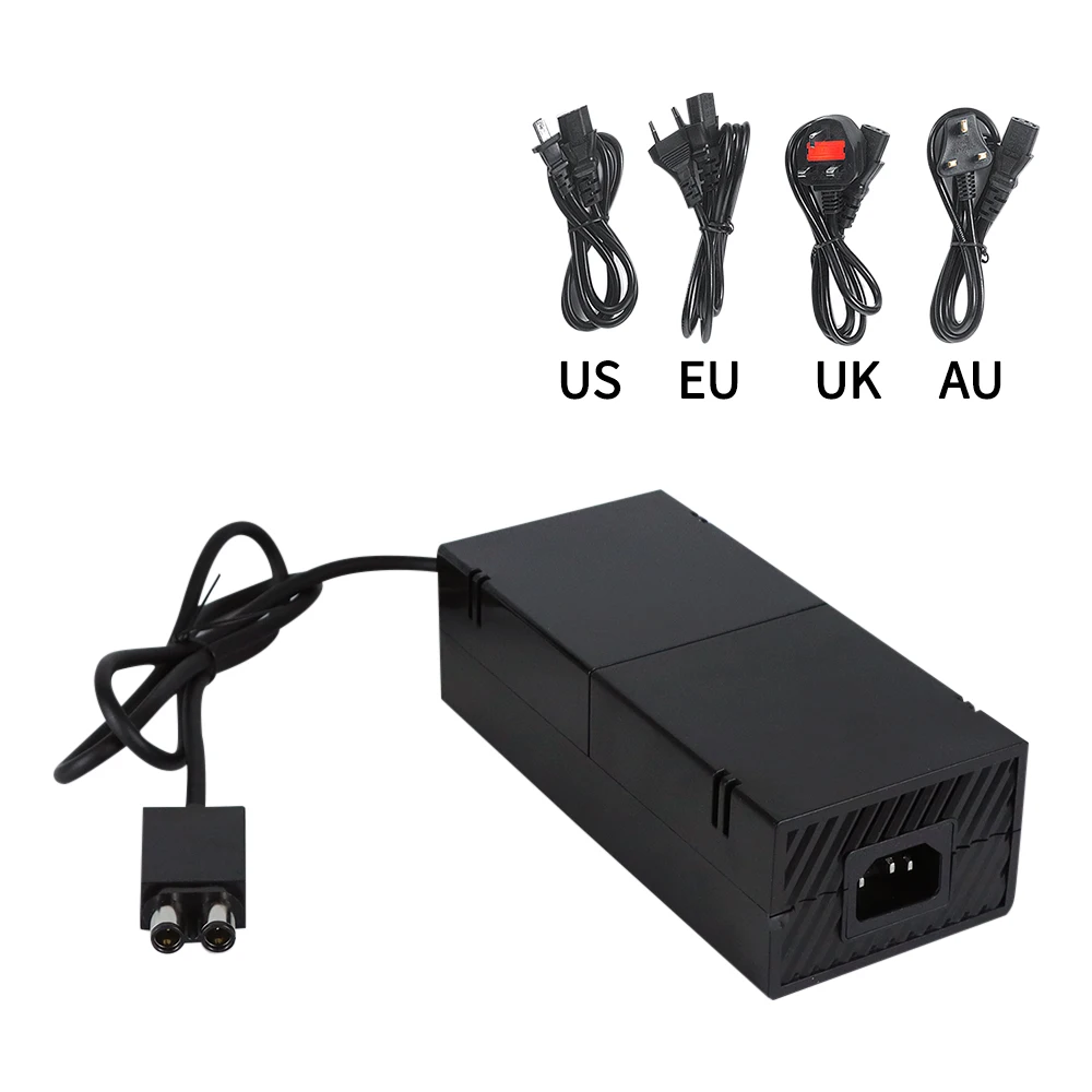 Black AC 100V-240V Power Supply US/EU/UK/AU Plug Adapter USB Charging Charger For Xbox One Console AC Adapter Brick Charger Tool