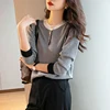 Autumn Winter New Vintage Houndstooth Print Simple Sweater Lady Elegant Fashion Korean Style Pullover All-match Casual Top Women 2