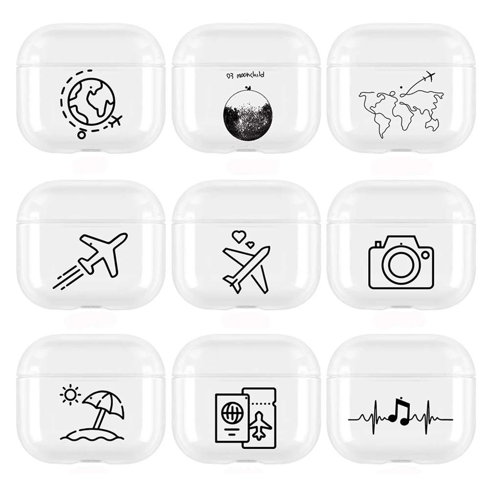 Custodia Per Auricolare Con Icona Carina Per Airpods 3 Pro 1 2 Custodia Per Aereo Coperture Trasparenti Per Airpods Pro 3 2 1 Air Pod 3 Scatola Di Ric