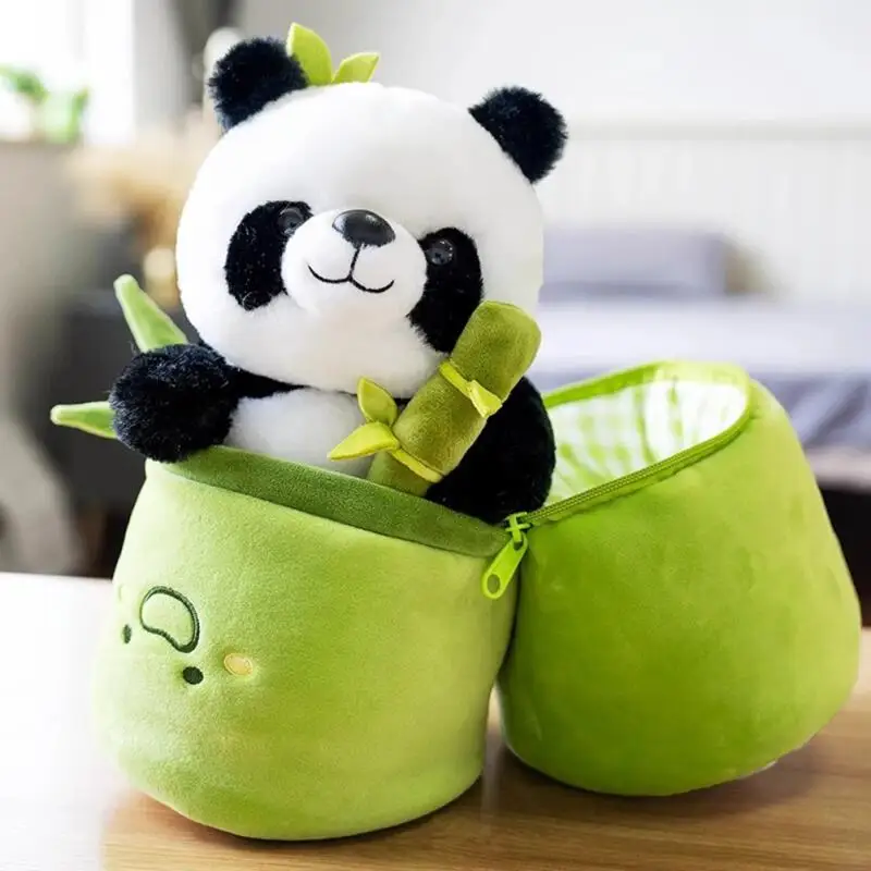 Kawaii Bamboo Panda Plush Pillow Doll - Soft Stuffed Animal Toy Gift