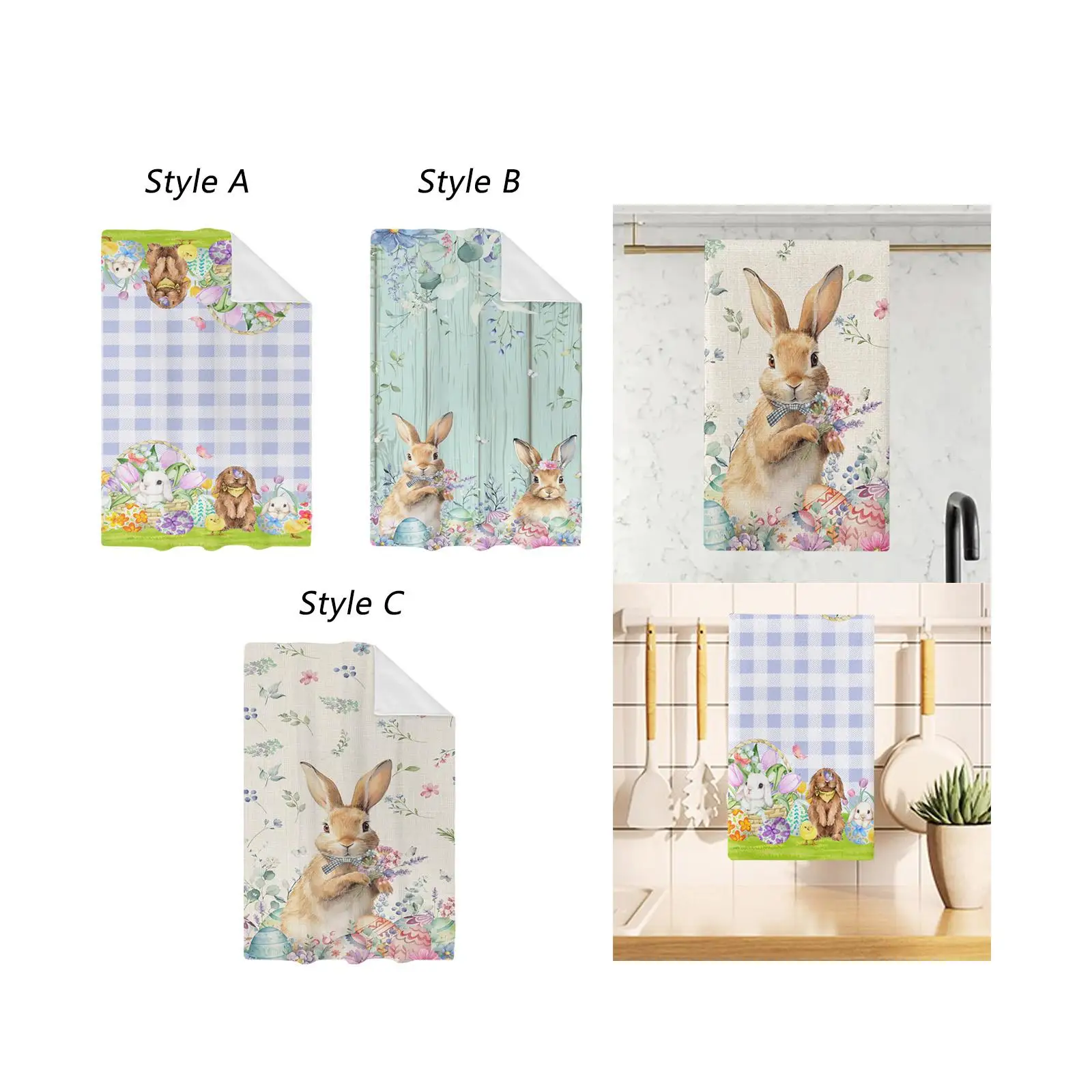 Easter Hand Towel Easter Gifts Absorbent Dishcloths Spring Decoration Dishcloth Hand Towels for Home Kitchen Bathroom Bath Mommy