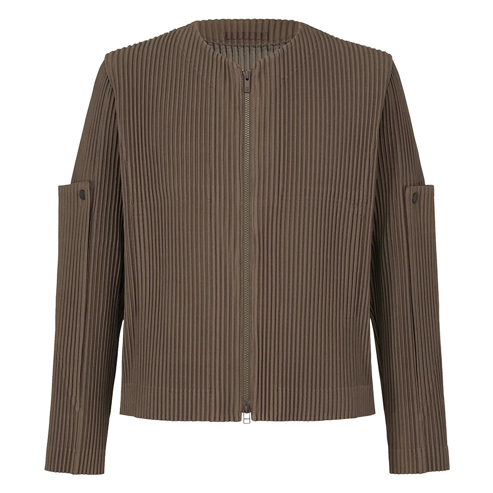 Pleats Pleated Jacket Men's 2024 Spring And Autumn New Jacket Men Niche Design Youth Short Men's Casual Jacket Tide Men Clothing 2