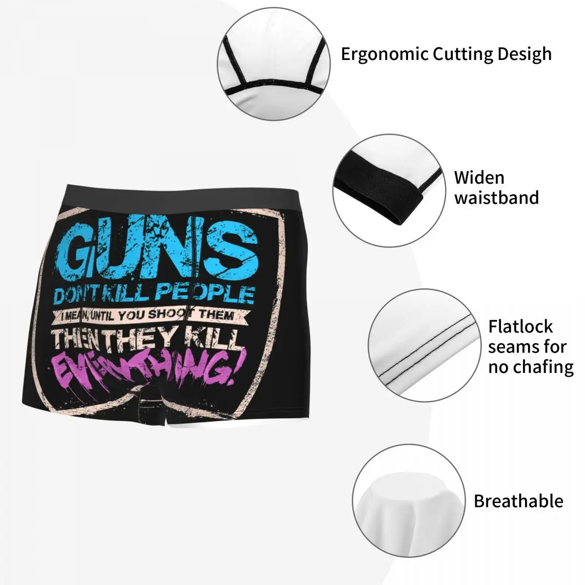 Guns Don't Kill People Man's Boxer Briefs Arcane League of Legends Animated Breathable Creative Underpants Shorts Gift Idea 5