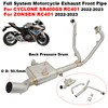 Motorcycle Exhaust System Front Link Pipe With Back Pressure Drum Slip On For CYCLONE SR400GS RC401 For ZONSEN RC401 2022 2023