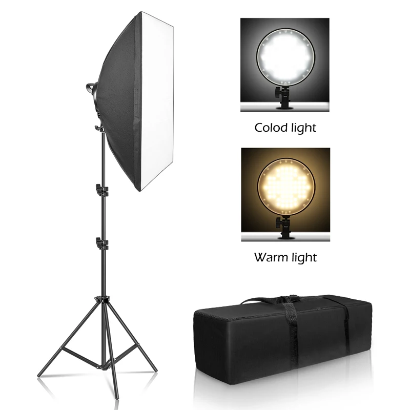 

One Piece Softbox Lighting Kit 45W 2 Color Free Adjustable LED Continuous Light Box With 2M Tripiod For Photo Studio Video