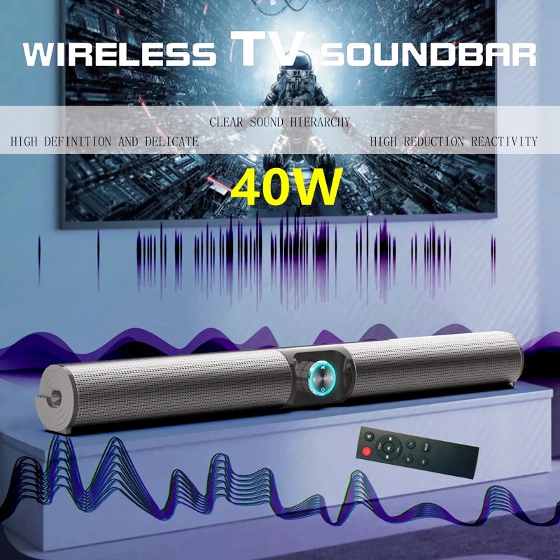40W Tv Soundbar Home Cinema Sound System Stereo Surround Altoparlante Bluetooth Cablato E Wireless Con Radio Fm Music Center Boombox