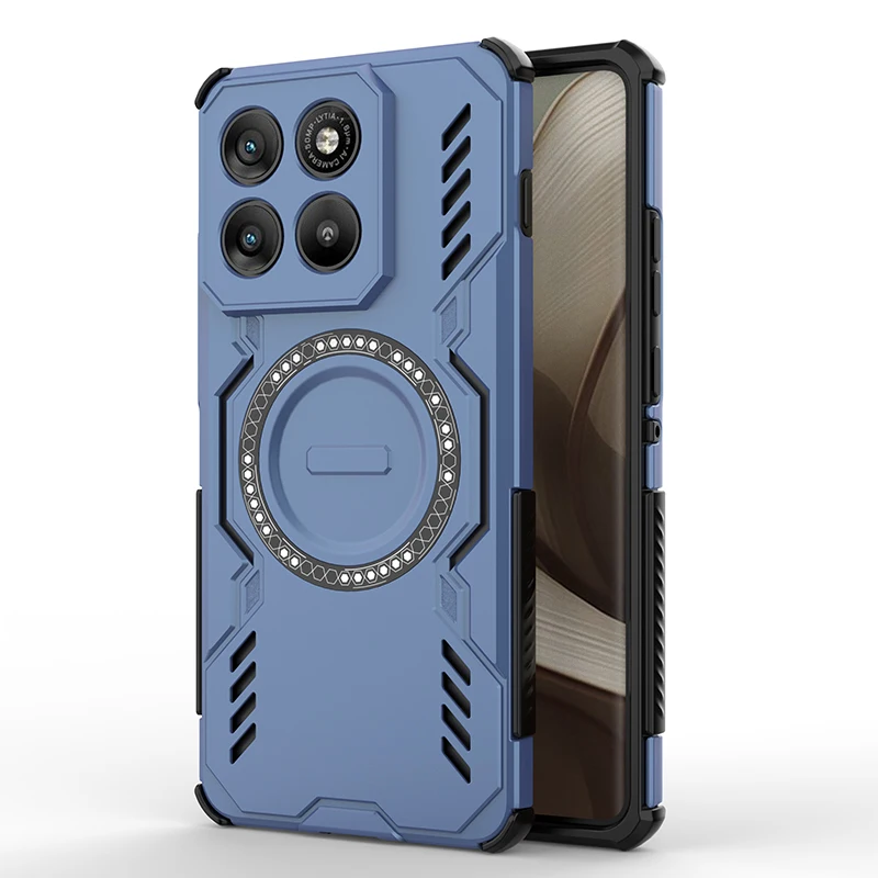Heat Dissipation Armor Magnetic Phone Case with TPU Frame and Plastic Back Cover
