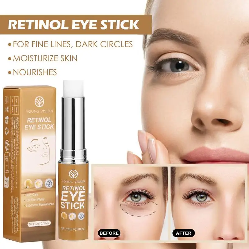 

Retinols Eye Cream Stick Dark Circles Eye Bags Remover Anti-Wrinkle Anti-Puffiness Reduces Fine Lines Moisturizing Eye Skin Care