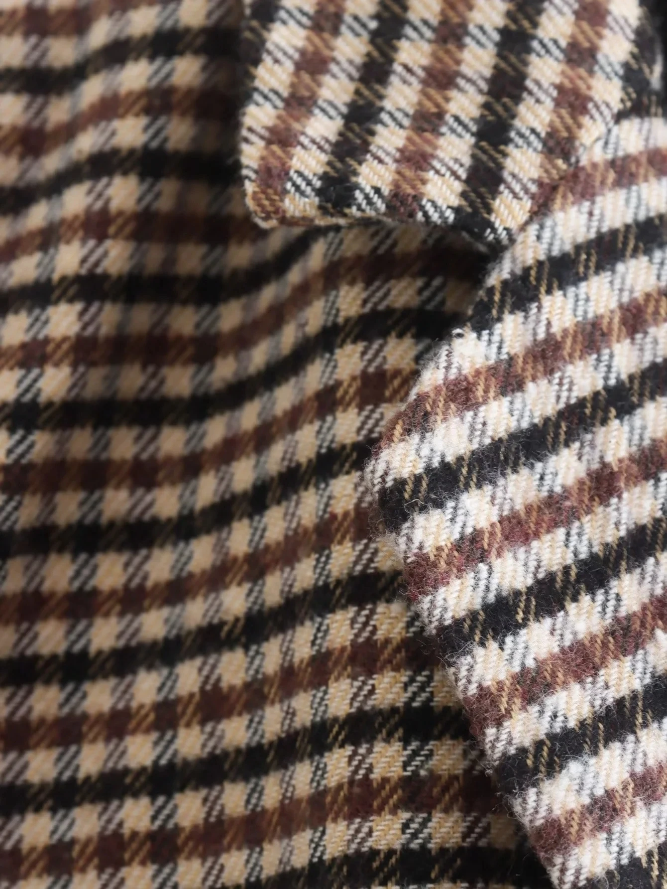 Maxdutti Ins Fashion Casual Jacket Blogger Retro Woolen Plaid Single Breatsed Fashion Blazers Women 5