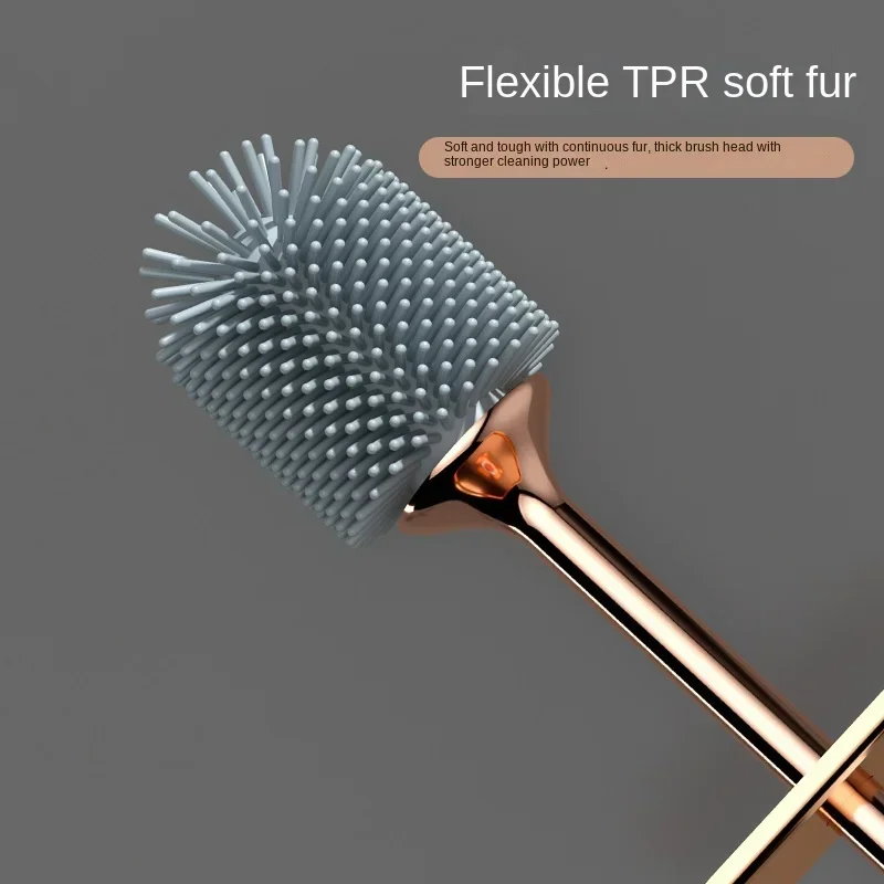Toilet Brush Set Toilet Brush TPR Silicone Home No Dead Corner Cleaning Brush WC Cleaning Tool Wall-mount Bathroom Accessories