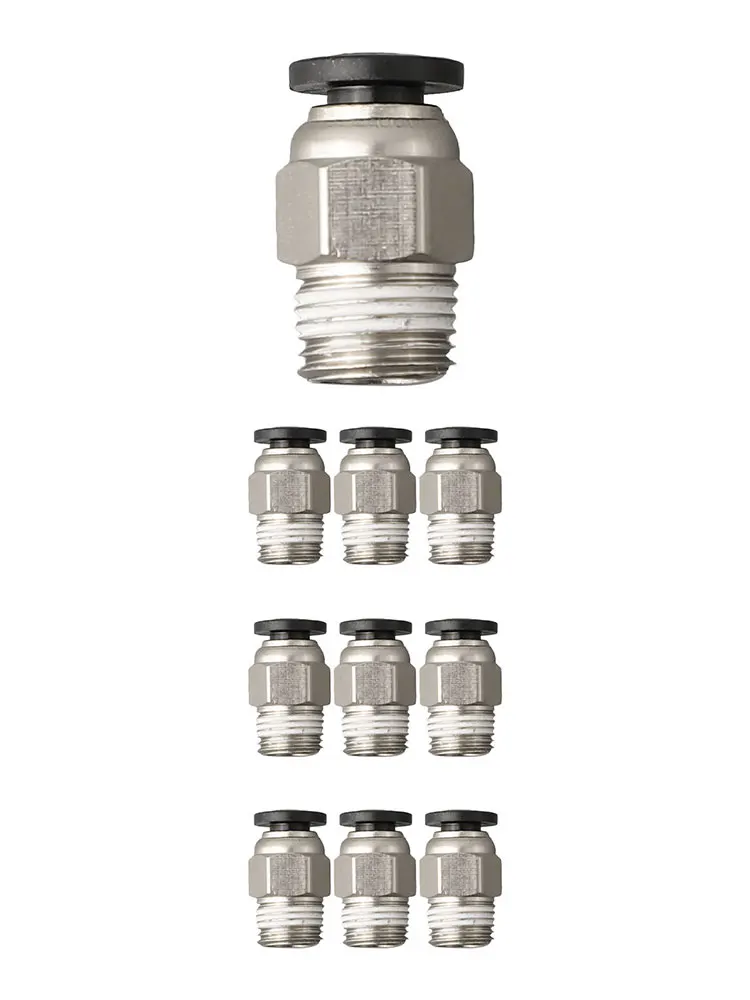 10 Pack M10 Thread Straight Pneumatic Fittings - PC4-01 Push To Connect For 3D Printer & Air Tools - View #3