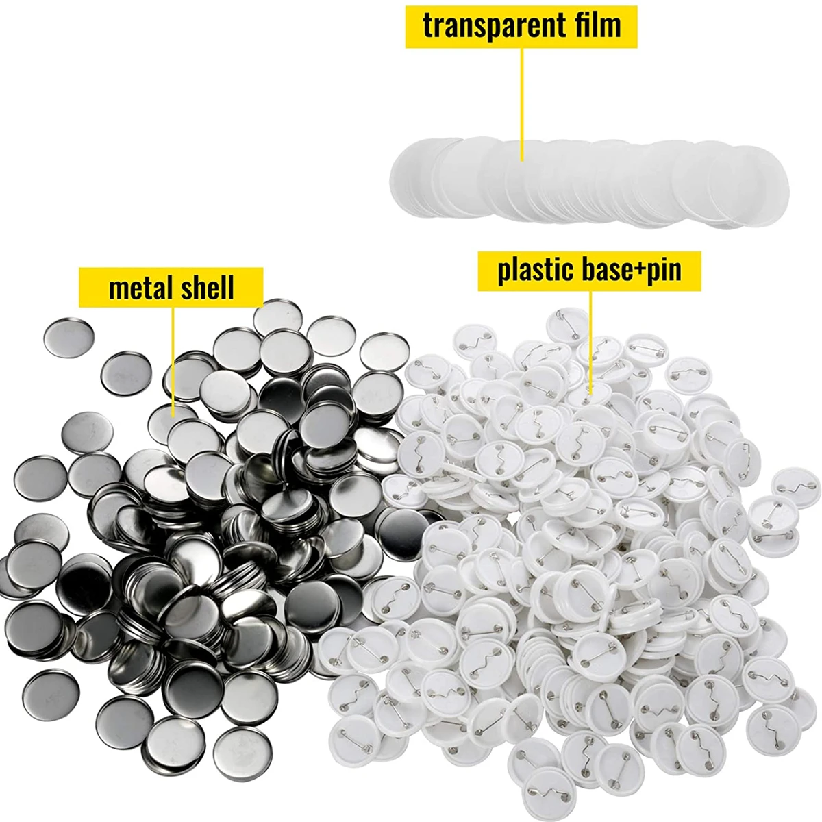 Lot De 200 Pièces Pour Fabriquer Badges Métal 75mm - Kit Vierge, Fer Blanc, Mylar, Pin's, Bricolage - 9