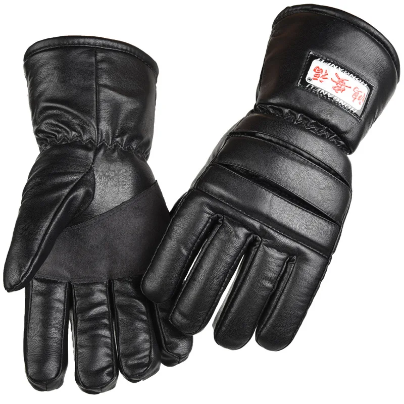 

Winter Motorcycle PU Gloves for Men's Outdoor Cycling Cold and Warm Extra Thick Plush Waterproof Windproof Gift for Dad