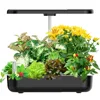 hydroponics growing system 12 pods indoor herb garden starter kit with led grow light smart germination kit garden planter