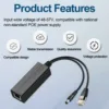 48V to 5V POE Splitter Adapter Active Adaptive Separator Isolated Injector DC Micro USB tpye-C USB Female for 1000M Camera 5