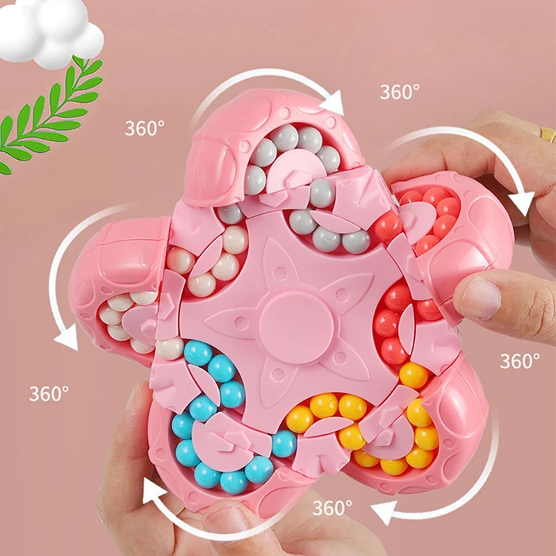 

Ten-sided Rotation Finger Magic Beans Spin Bead Puzzles Game Gyro Antistress Learning Educational Magic Disk For Children