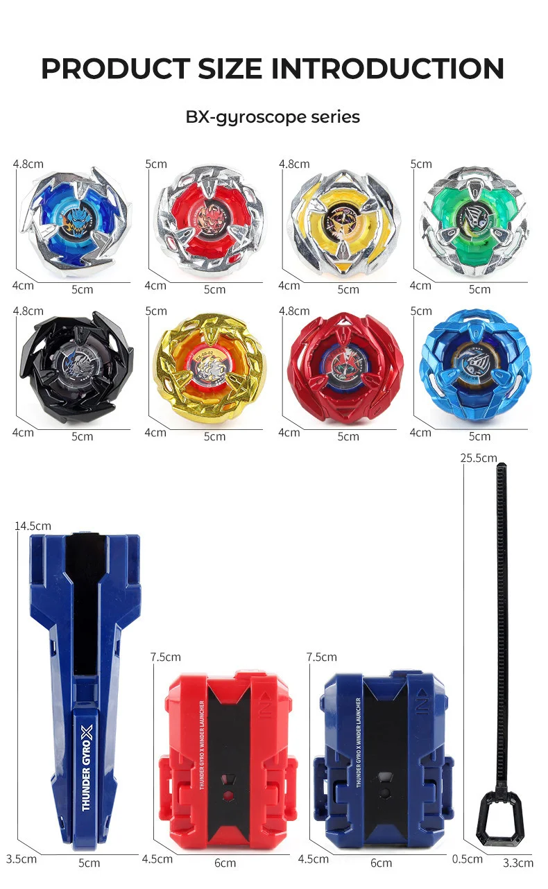 8 PCS BX-01/02/03/04 BX00-01/02/03/04 Bey X with Grip and