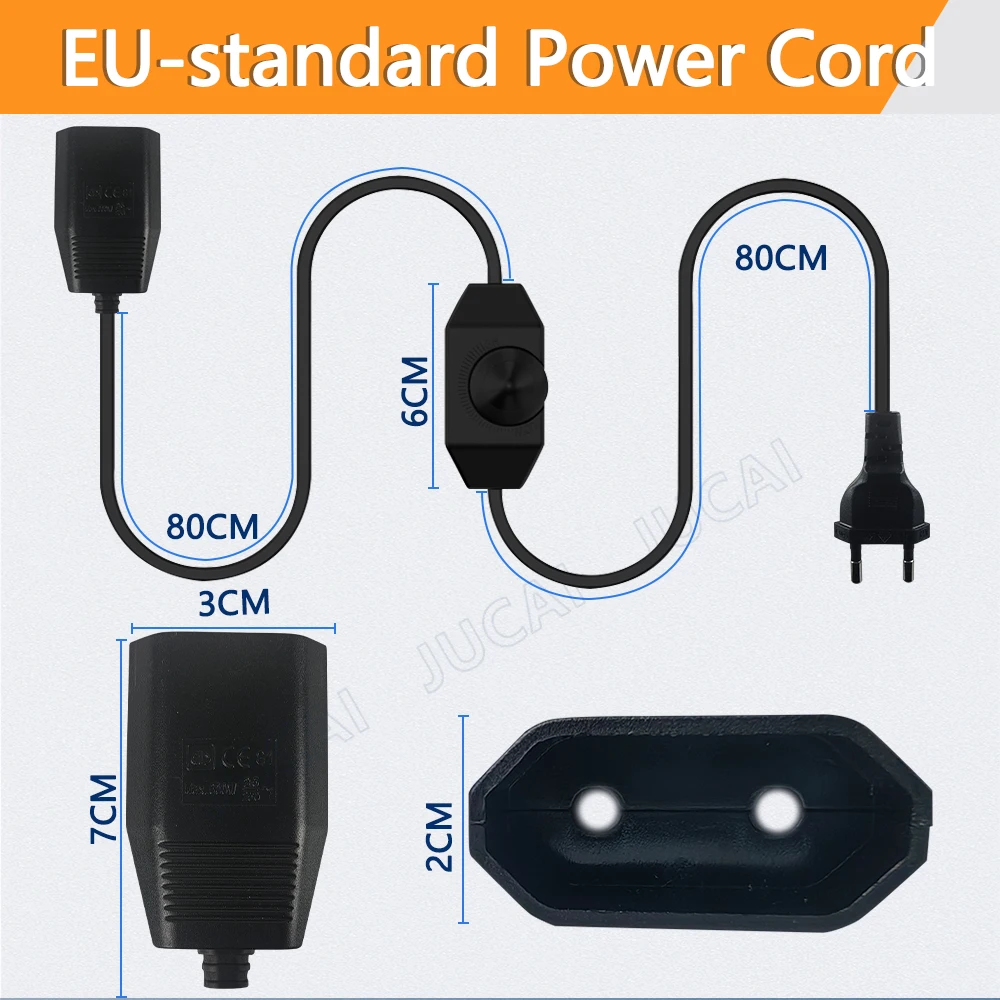 1/2개 유럽형 LED 스위칭 전원 코드 소켓, 2핀 플랫 EU 플러그, 유로 플러그 1.8m 연장 코드, 검정색 또는 흰색