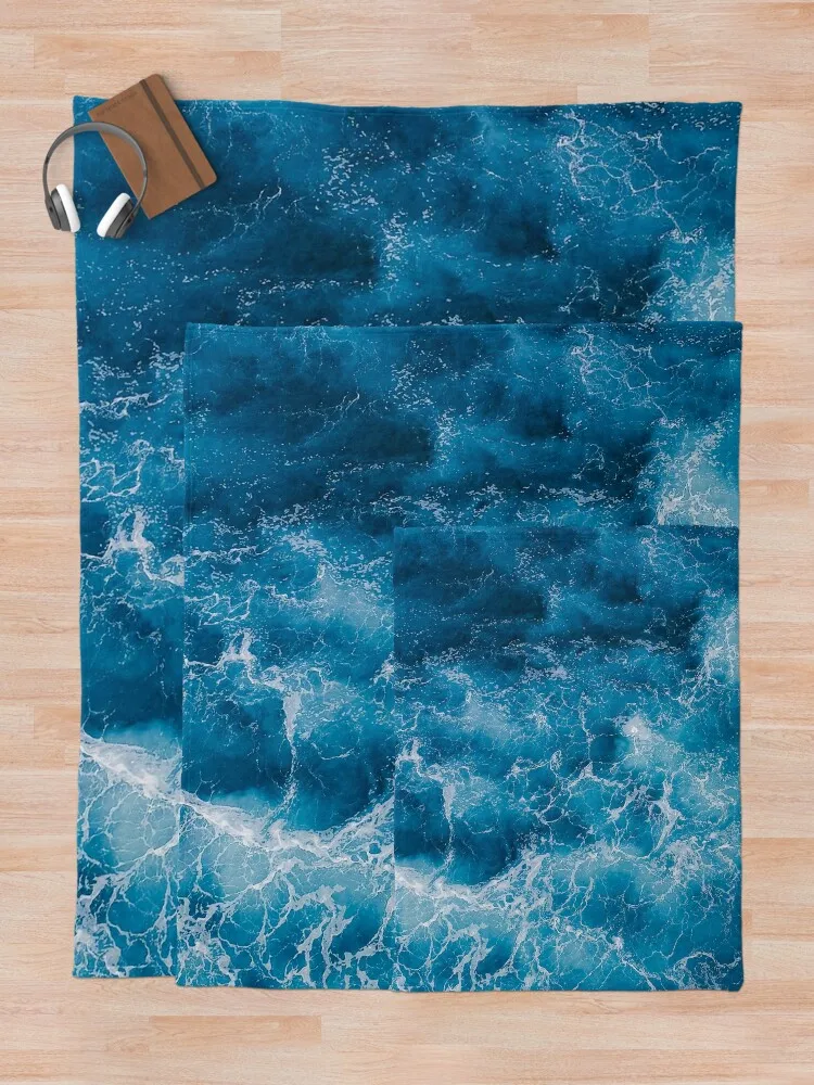 Ocean storm blue waves Throw Blanket For Sofa Thin Custom Blanket Blankets Sofas Of Decoration Summer Blanket