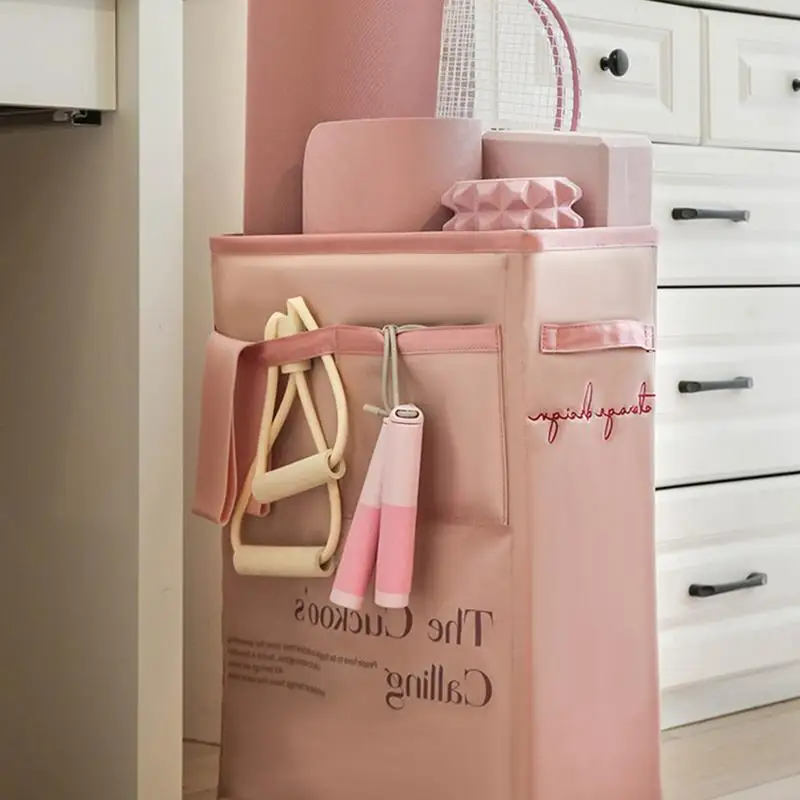 요가 매트 바구니 운동 장비 코너 보관 정리함, 폼 롤러 요가 스트랩 및 저항 밴드 거치대