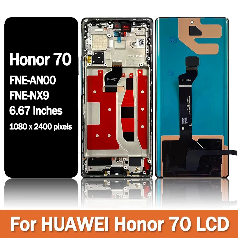 6.67'' New Screen For Huawei Honor 70 LCD Display Touch Screen