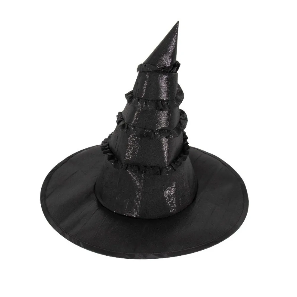 Cool Black Wizard Cap Oxford Cloth Steampunks Halloween Witch Hat Decoration Lolitas Cosplay Witch Hat Parties