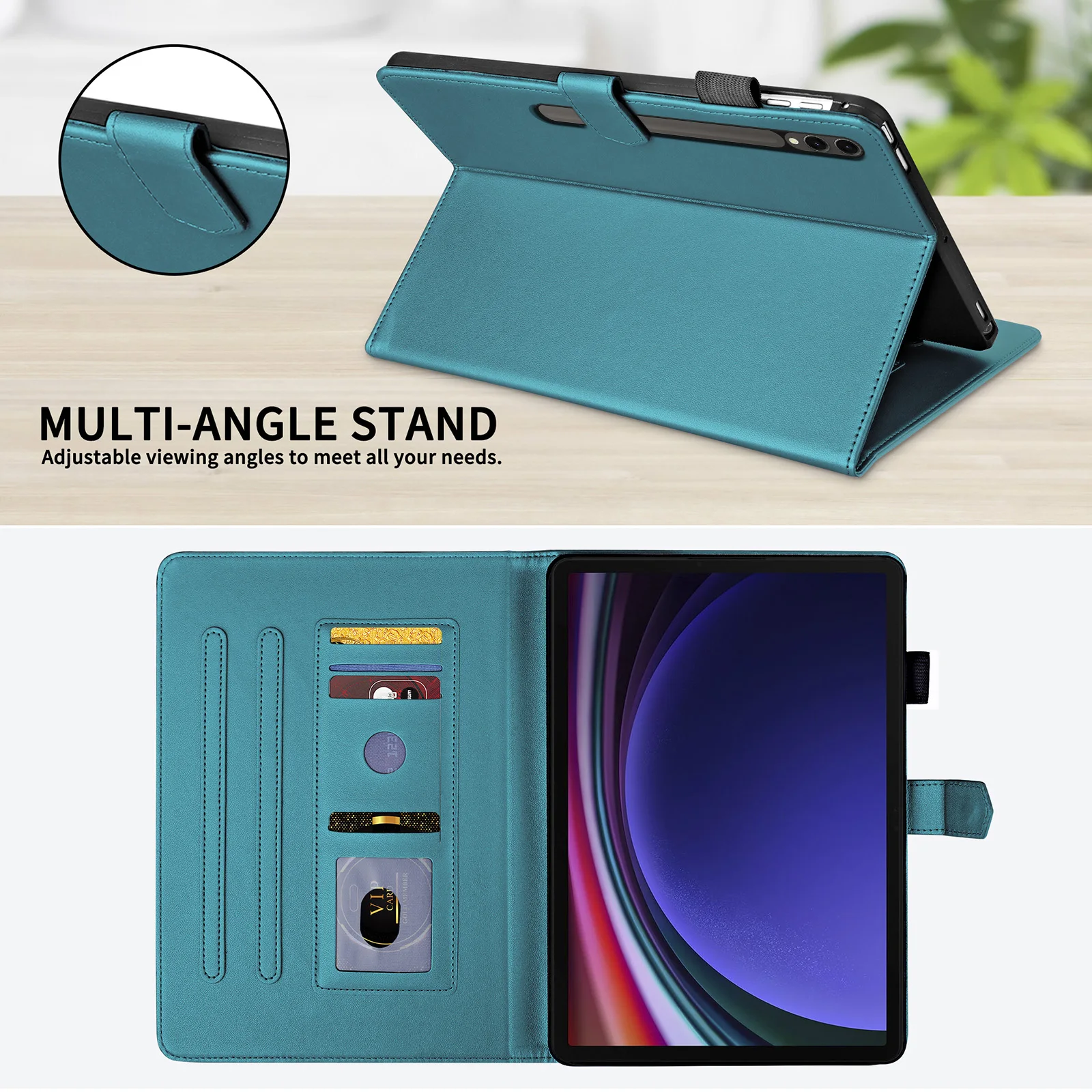 3D Plaid PU Leather Stand Tablet Case