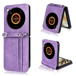Shockproof Non - Slip Crossbody Hard Case - PU Back Cover for ZTE Libero Flip (Purple)