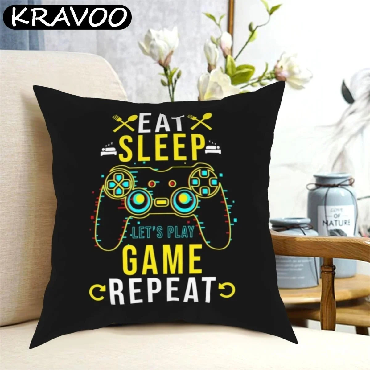 

Video Game Pillow Case Gift For Boy Gamer Controller Cushion Cover Custom Decor Pillow Cover For Home 45*45cm Funda Cojín