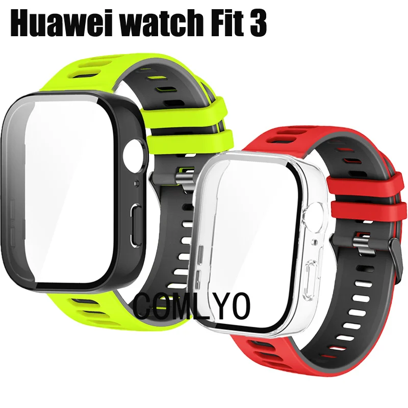 

2 в 1, силиконовый мягкий чехол-бампер для смарт-часов Huawei watch FIT3 FIT 3