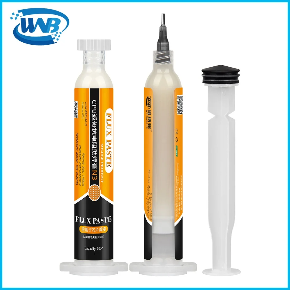 WNB N3 10cc Syringe Lead-Free Solder Flux No-Clean High-Activity Welding Paste Soldering Advanced Mild Rosin For PCB BGA Repair