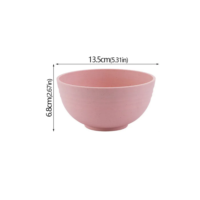 Eco-Friendly Unbreakable Wheat Straw Bowl Set - Cartoon Design Snack & Breakfast Dishes