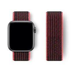 High-Performance Nylon Loop Strap for Smartwatch (Red black 10)
