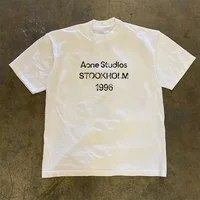 T-shirt tendance mode estivale, marque de luxe, imprimé lettres, t-shirt en coton pour homme et femme, t-shirt à manches courtes, haut unisexe 1