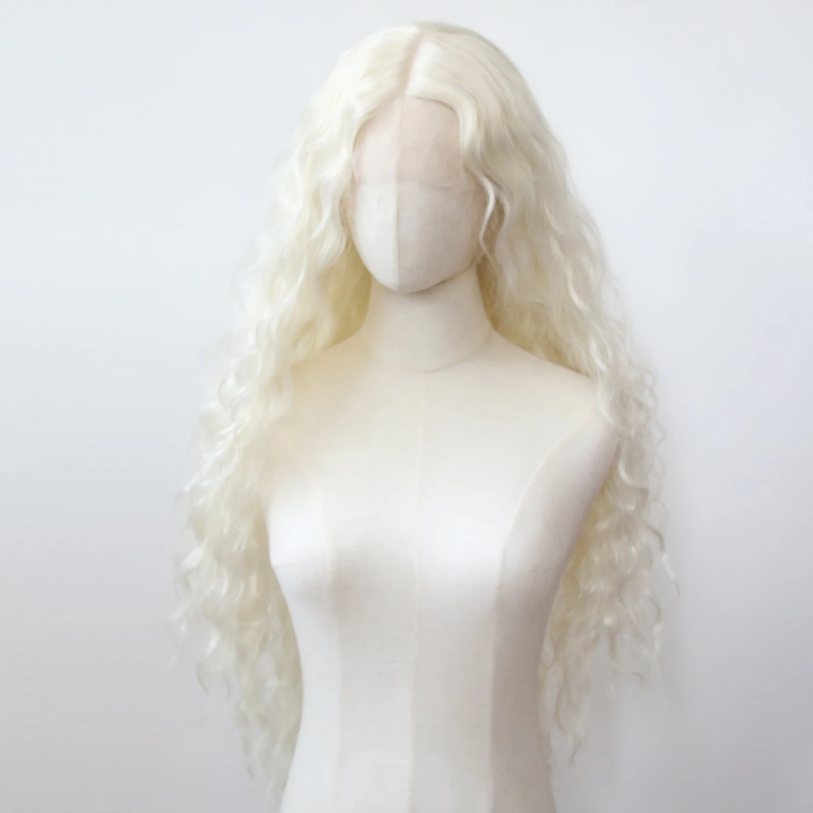 Loose Wave Platinum Blonde 613 Synthetic Lace Front Wig Long Straight Synthetic Wig Pre Plucked Heat Resistant Hair Wig