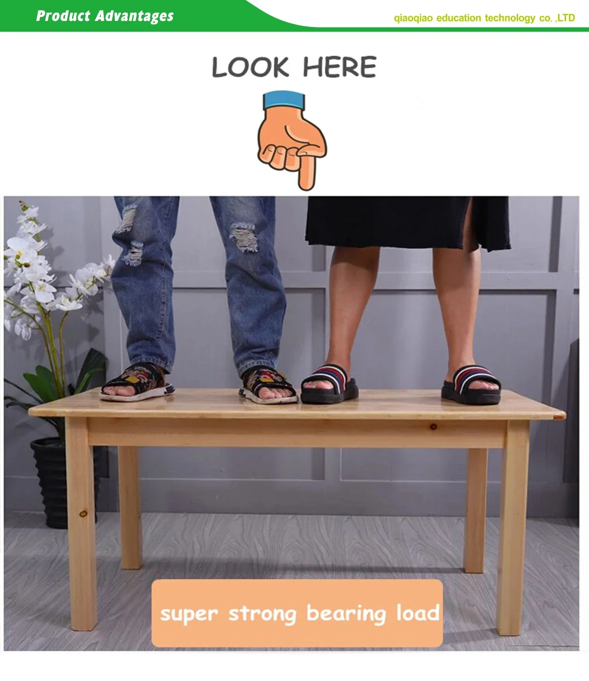 Hot sale quality school wooden study table for kids chair set