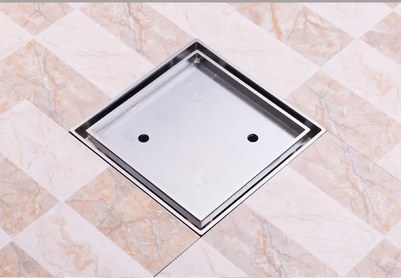 15*15cm Square Antique Brass Bathroom 6" Floor Drain Shower Water Drainag Carved 