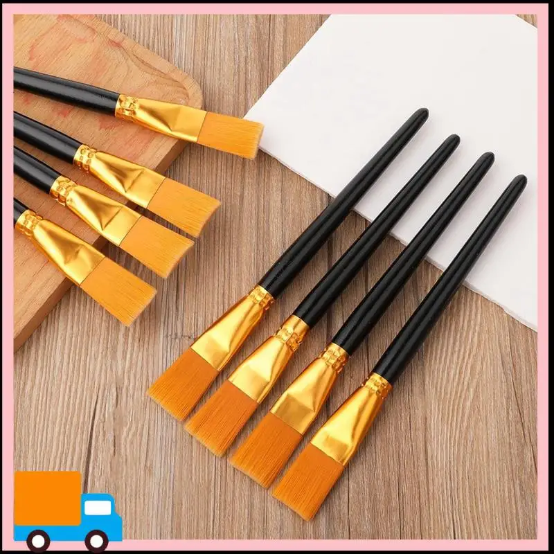 Ensemble de 20 pinceaux plats, pinceaux professionnels en nylon de 2,5 cm de large pour aquarelle et peinture à l'huile_voghion.com